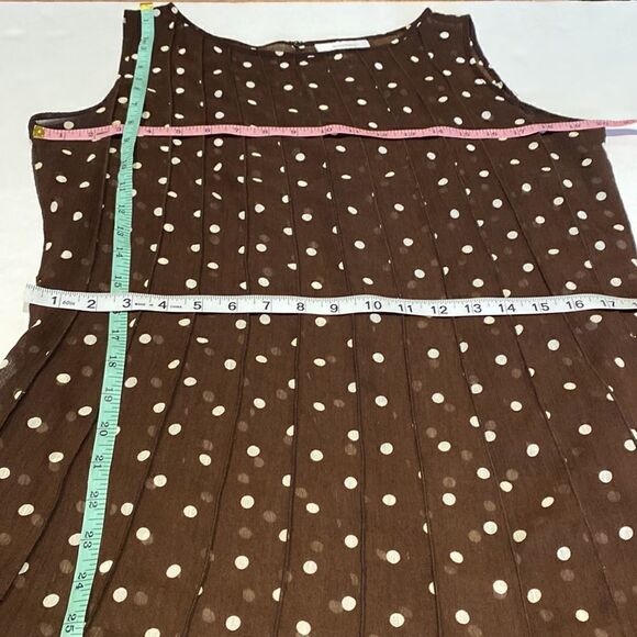 Sheer brown polka dot dress by Dressbarn size 14 - Picture 7 of 9